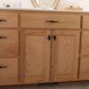 Natural red oak vanity