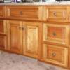 Glazed natural cherry vanity with granite top and full extension drawers